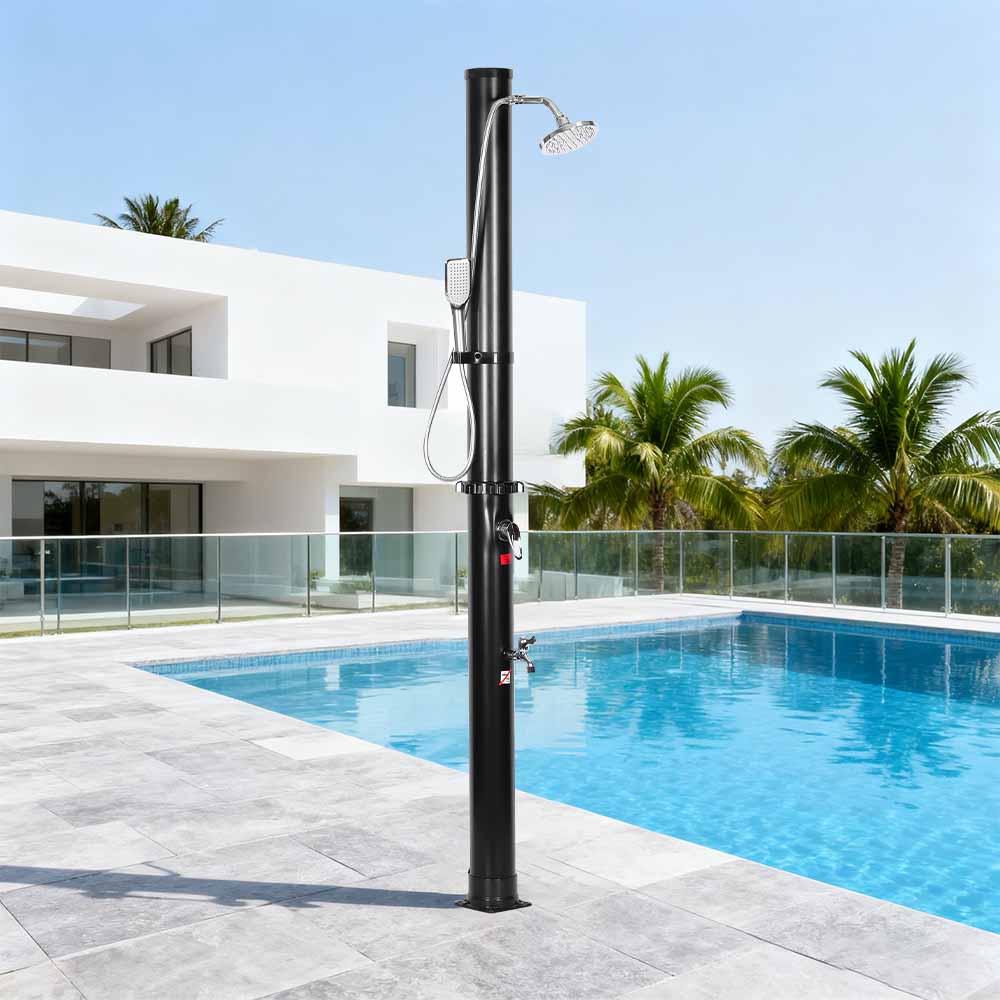 LY18L05-HB Doccia da giardino esterna con soffione doccia solare in ABS cromato a due sezioni da 18 litri